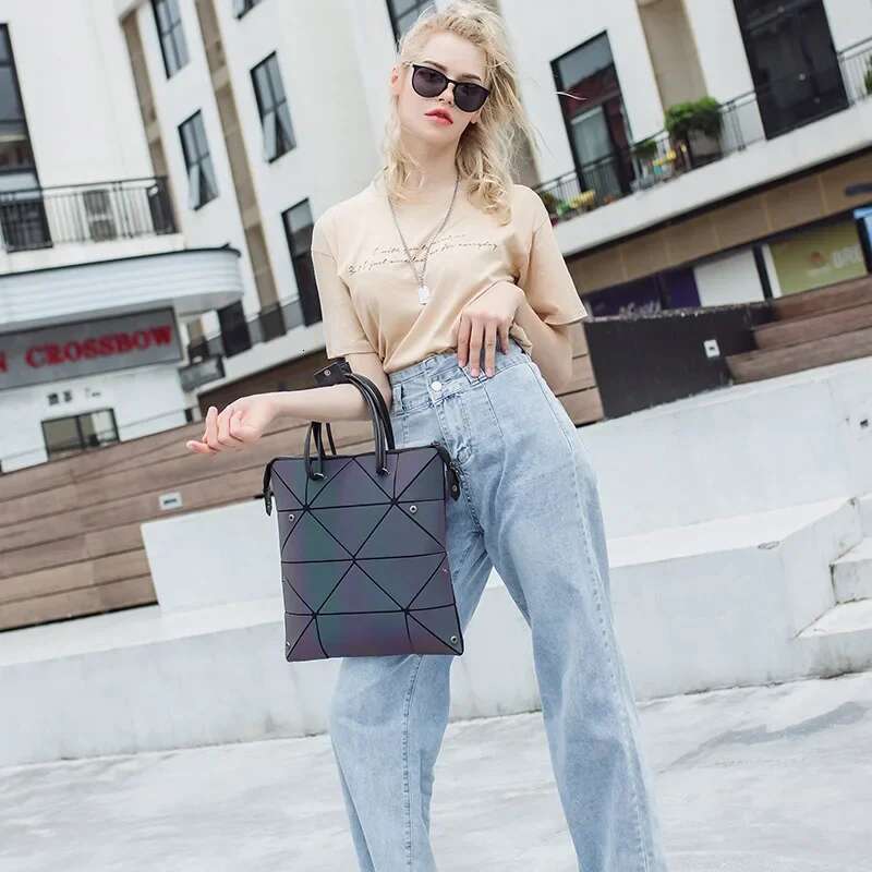 Women's Bags Luminous Geometric Fold Over bag Brand Women Handbag Designer Dia Lattice Shoudler Bags for women
