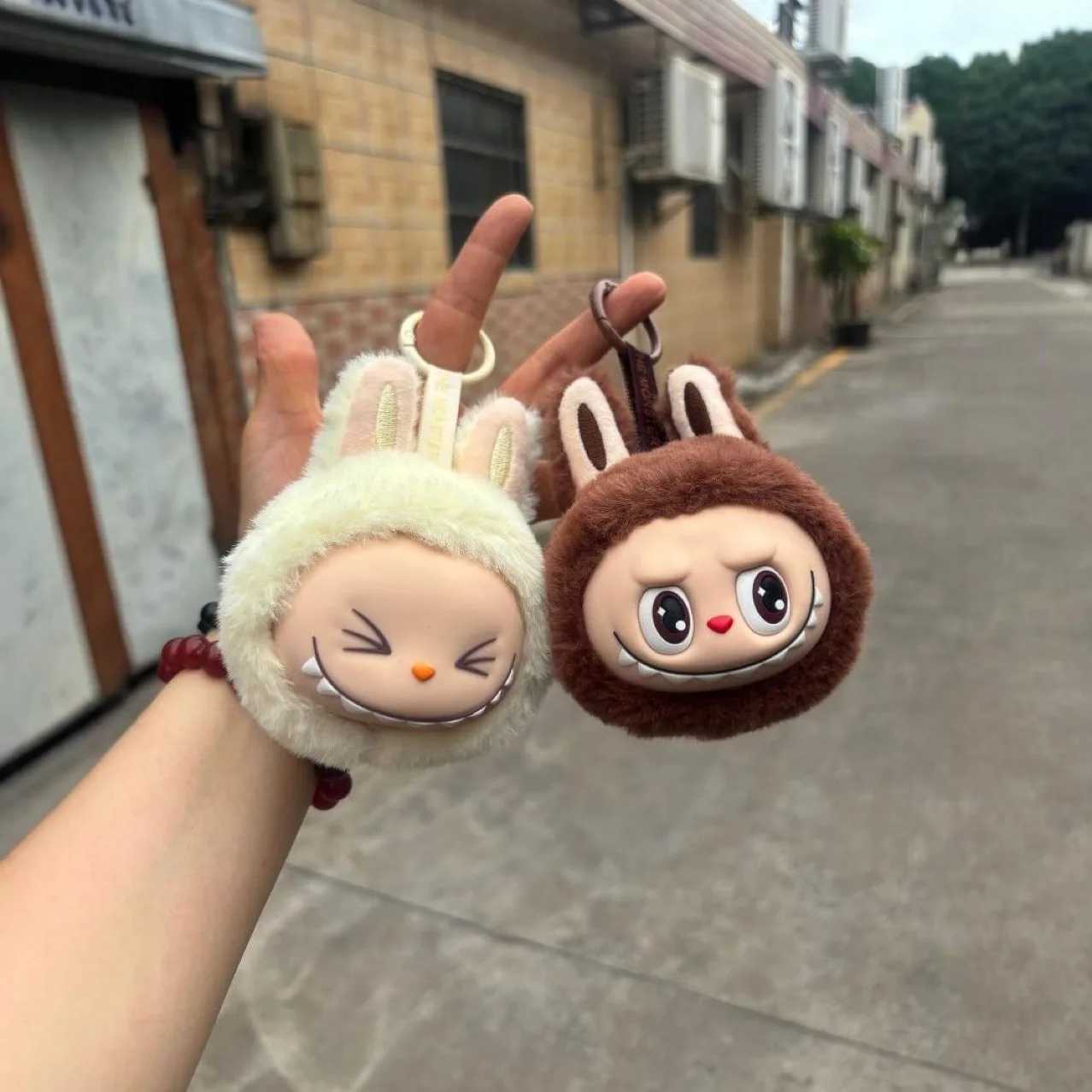 New Labubu Anime Sitting 2nd Generation Little Head Model Cute Monster Replica Keychain Toy Birthday Gifts Free shipping