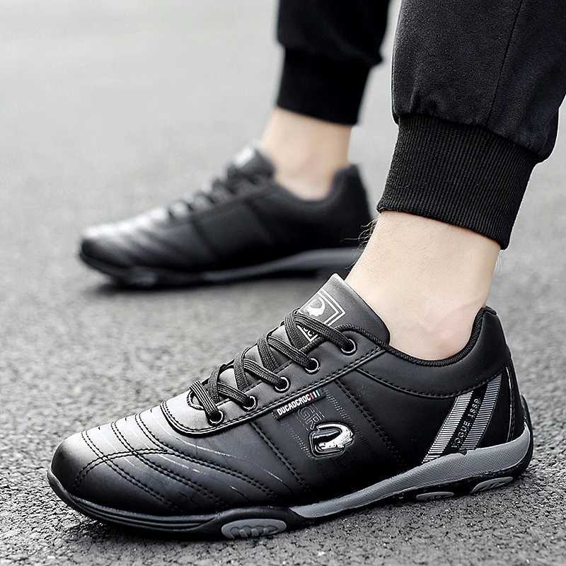 Mens Sports Shoes Leather Waterproof Running Sneakers Luxury Walking Gym Shoes Mens Non-slip Training Sneakers Flat Shoes Tennis Z250227