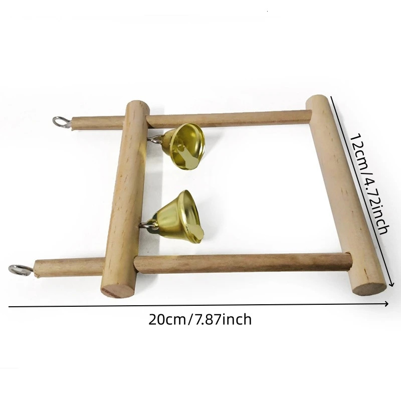 8PCS Set Combination Parrot Bird Toys Wood Articles Bite Pet Bird Toys For Parrot Training Bird Toy Swing Ball Bell Standing 250226