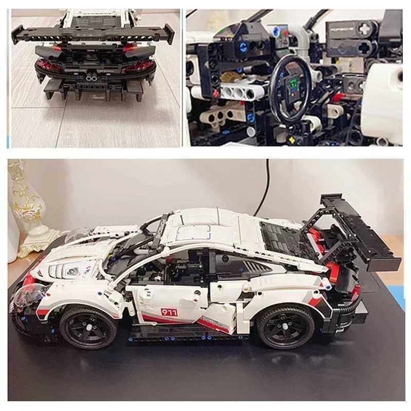 Light Remote Control Car, 1:12 Scale Electric Building Block Race Car Lights, 1580+ PCS DIY Assembly Model Kit, Compatible with Mor Brands, Ideal Gift
