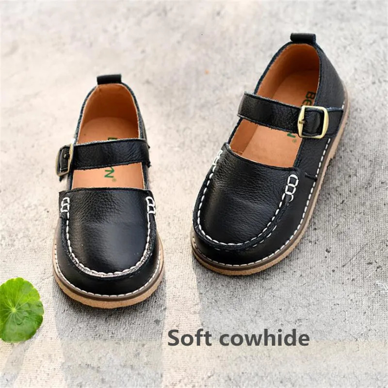 Kids Shoes Princess Girls School Children Genuine Leather Party Dress Flat Little Dance Baby Casual Sneaker 250225