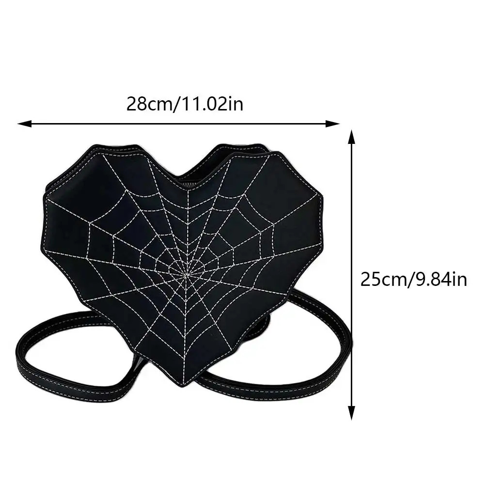 Ship from US Gothic womens shoulder bag Halloween girl PU leather backpack Cobweb cross body handbag 250227FBB