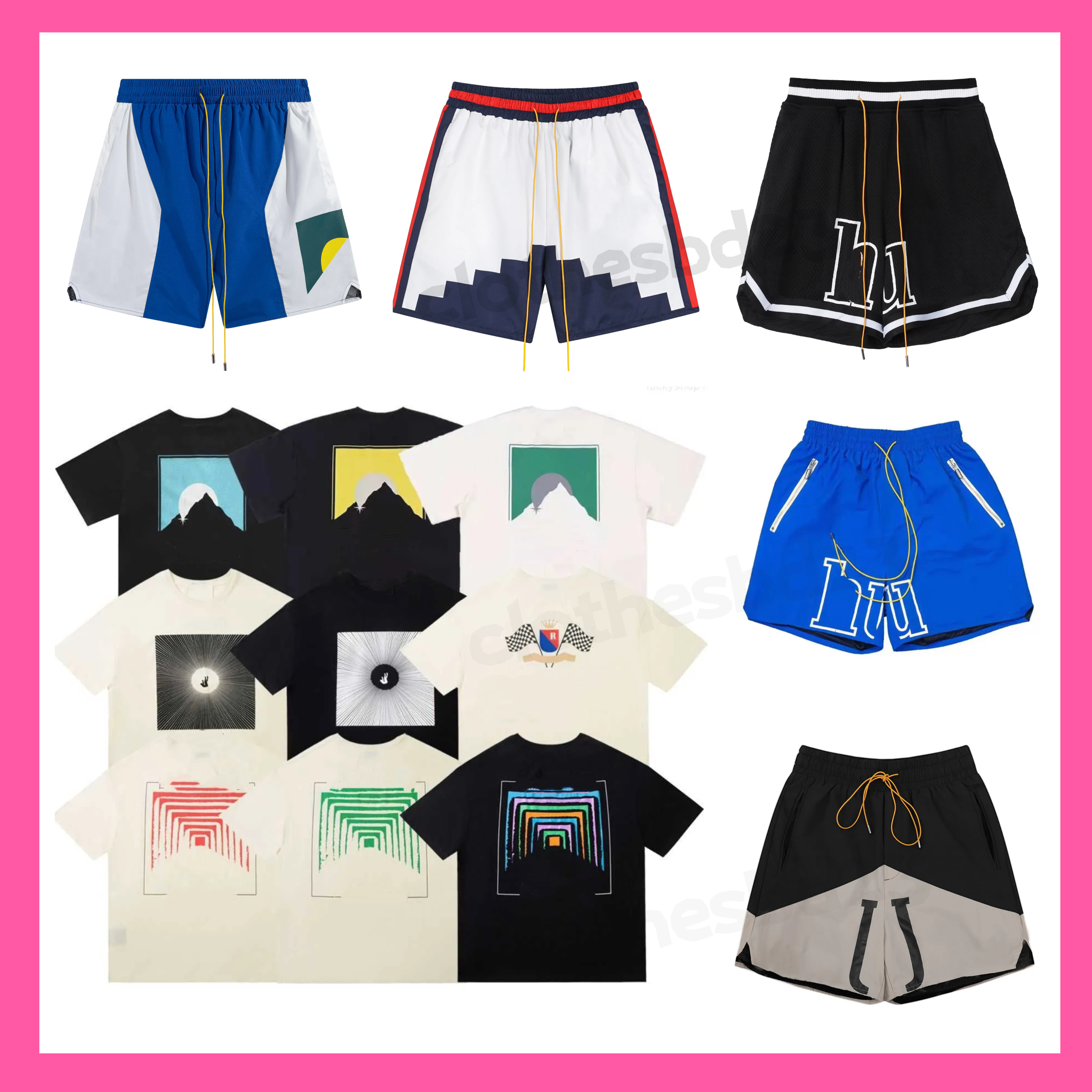 New product mens Women designer t shirt shorts top RD tracksuit Cottons Summer beach pants US size S-XL