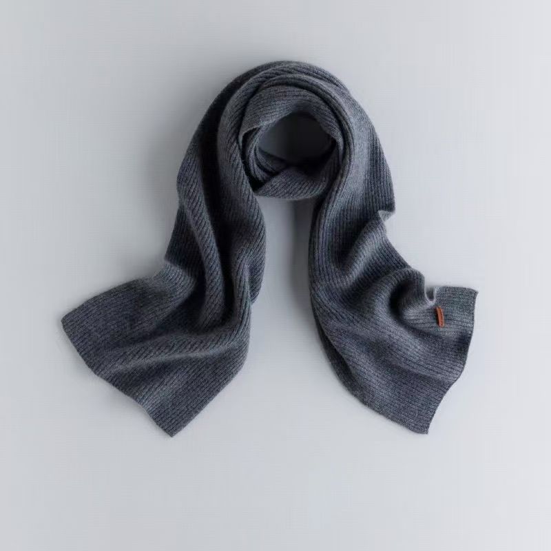 T186 new solid color thick cashmere scarf unisex warm versatile couple knitted scarf shawl