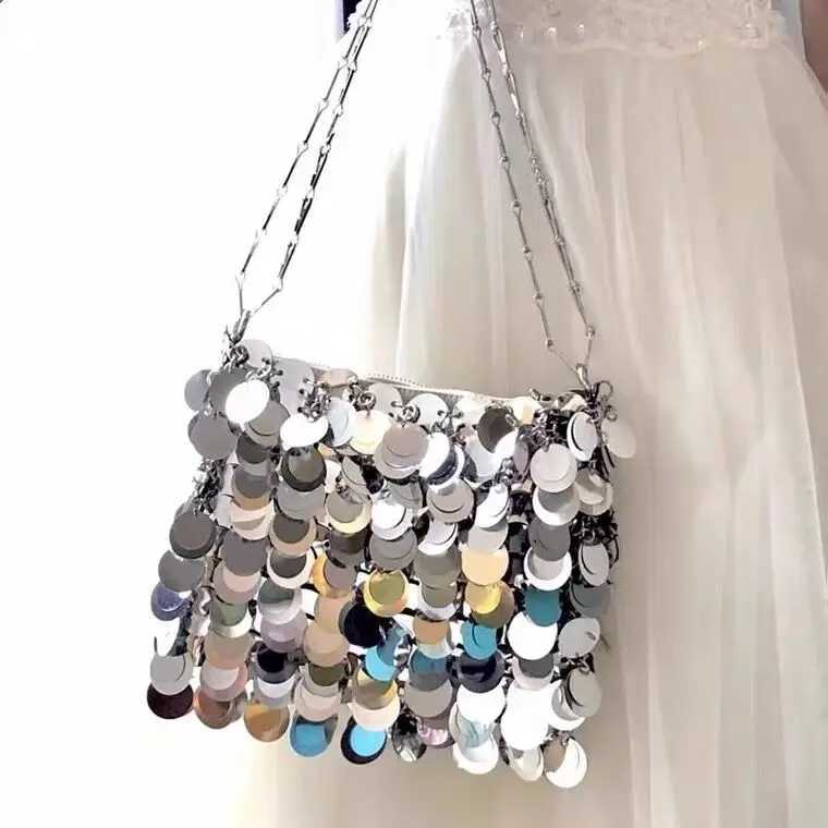 Sequins Handbags Silver Bag Women Small Tote Bag Bling Fashion Lady Bucket Handbags Girls Glitter Purses Z250227