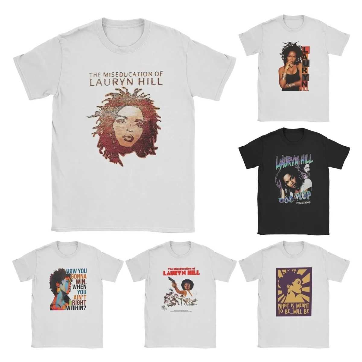 Novelty Famous Lauryn Hill T-Shirts Men Crewneck Pure Cotton T Shirt Hip Hop Harajuku Music Short Slve Ts Plus Size Clothes X250227