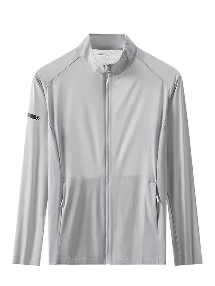 Summer UPF 40 UV Proof Men Skin Coats Stand Collar Breathable Light Thin Cool Sunscreen Clothing Casual Jackets Plus Size 8XL 250225
