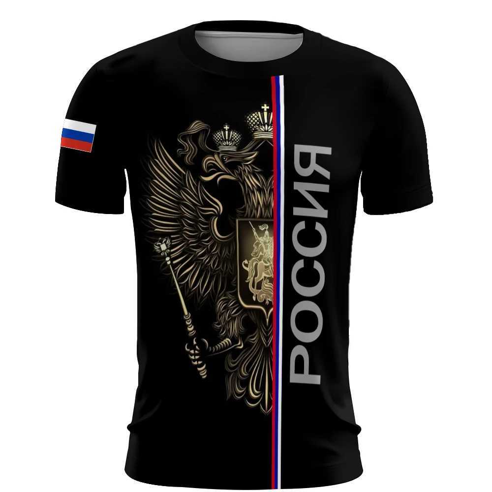 Russia Mens T-Shirts 3d Russian Flag Short Slve T-Shirt For Men Oversized Ts Mens Clothing Summer Casual Breath Sportswear X250227