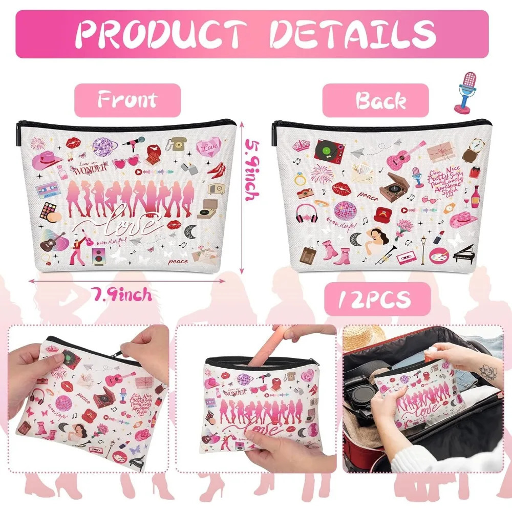 Ship from US Makeup bag for inspiring female singer travel makeup portable stationery storage music lover gift 250227FBB
