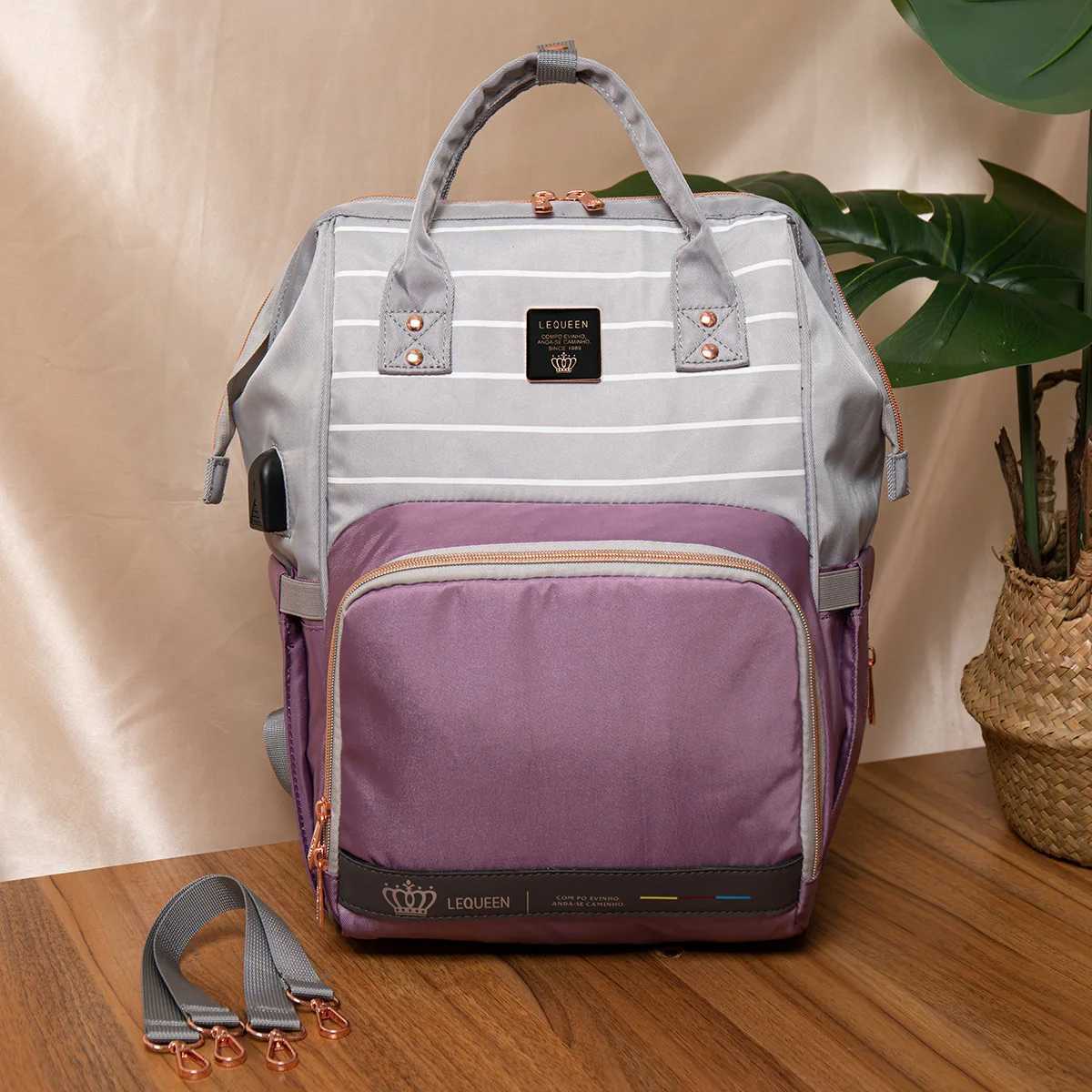 Diaper Bags LEQUEEN Waterproof Diaper Backpack Bag Maternity USB Nursing Bag Universal Large Woman Travel Baby Organizer Stroller Bags Y250227ANTN