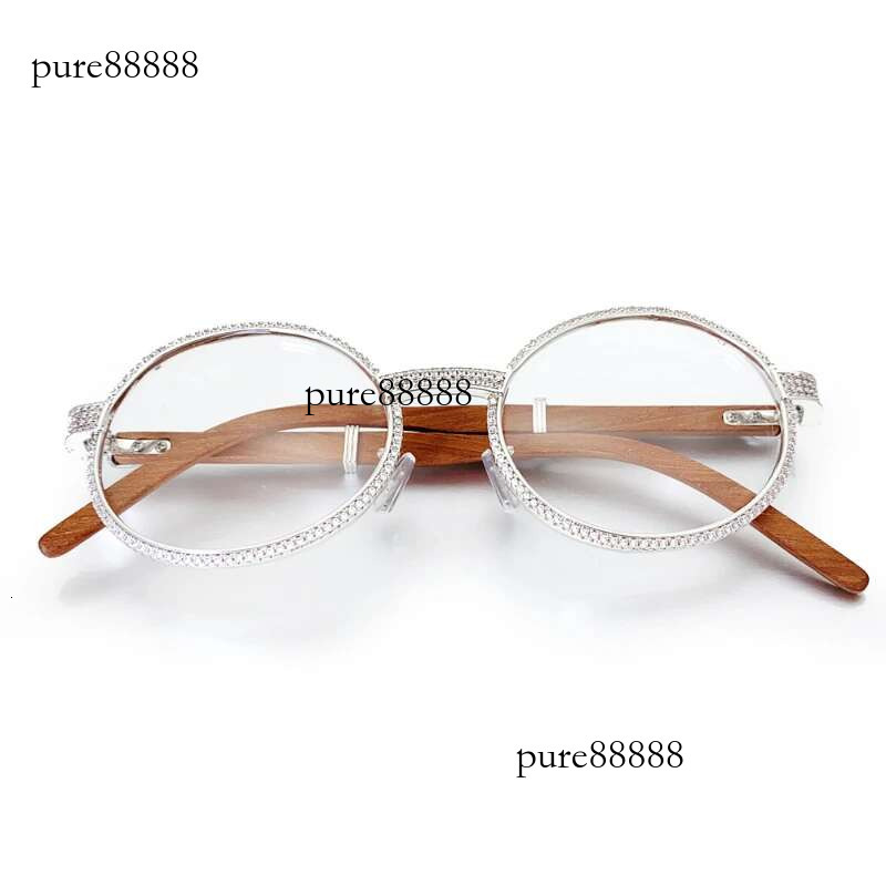 Hiphop Iced 5A Zircon Modern Sunglass Gold Plated Pave Bg Moissanite Glasses Women Men Personality Woody Eyeglass Ins