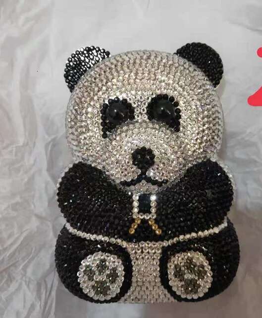 women Hollow Out Bear shape Crystal Clutch Evening Bag Wedding Party tail purse wallet MInaudiere Handbag shoulder bag gifts