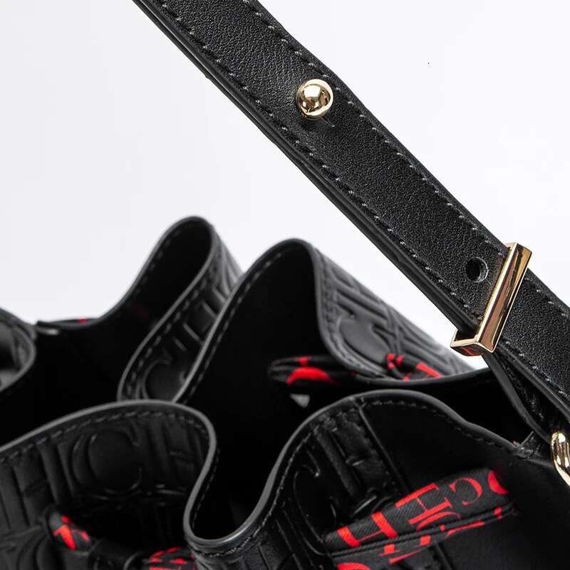 CH Brand Women's PU Bucket Large Capacity Shopping Travel Commuter Shrink Scarf Fashion Shoulder Bag