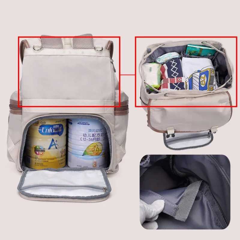 Diaper Bags New fashion diaper bag large capacity baby travel bag waterproof mother bag daily feeding and storage accessories for newborns Y25022747AL
