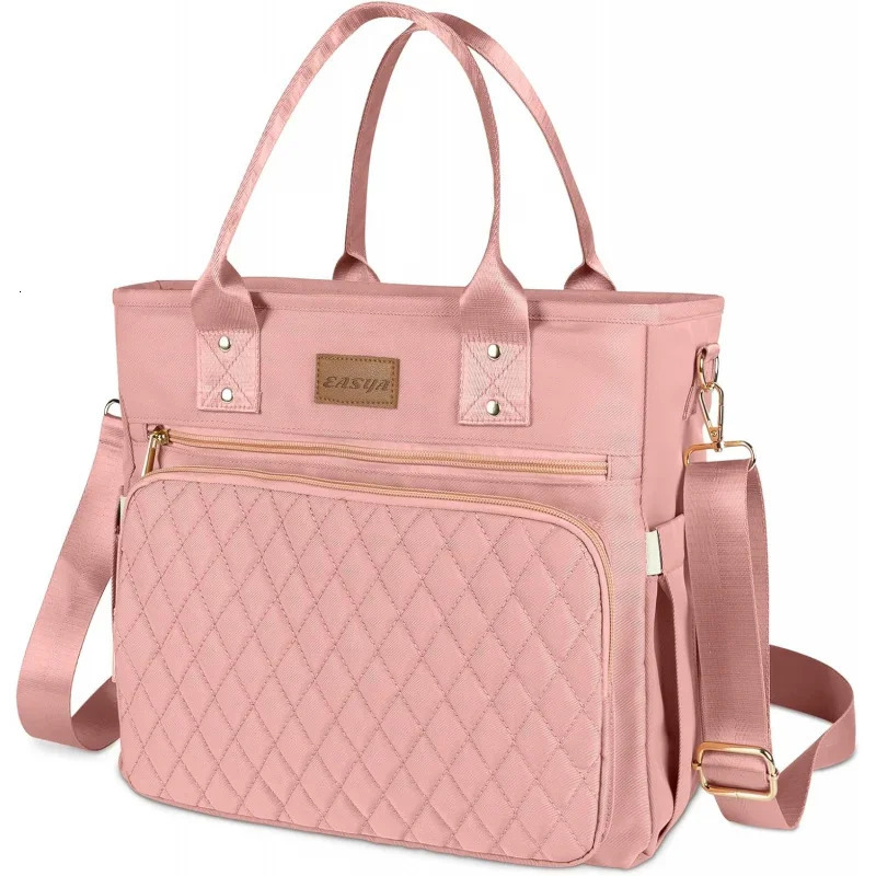 Ship from US Large Womens Lunch Bags Insulated Durable Nylon Thermal Tote with Storage Pocket 13L x 63W 113H Pink 250227FBB