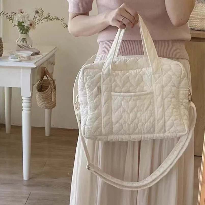 Ship from US Women Tote Bags Nylon Shoulder White Fashion Multifinonal Storage Large Capacity Handheld Mommy Hanadbag 250227FBB