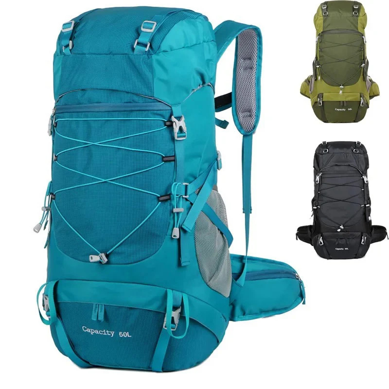 Ship from US 50L Tactical Hiking Backpack Men Women Travel Bags For Camping Mountaineering Trekking Outdoor Military Sports Rucksack 250227FBB