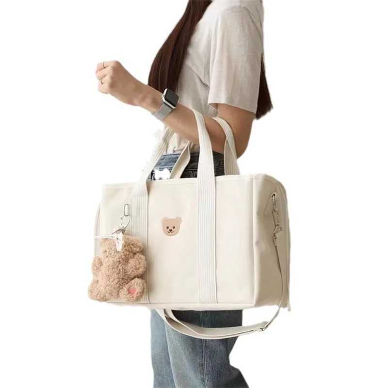 Diaper Bags Korean ins style cartoon cute bear mommy bag is for going out multi-functional portable shoulder bag storage bag mommy bag. Y250227IR83
