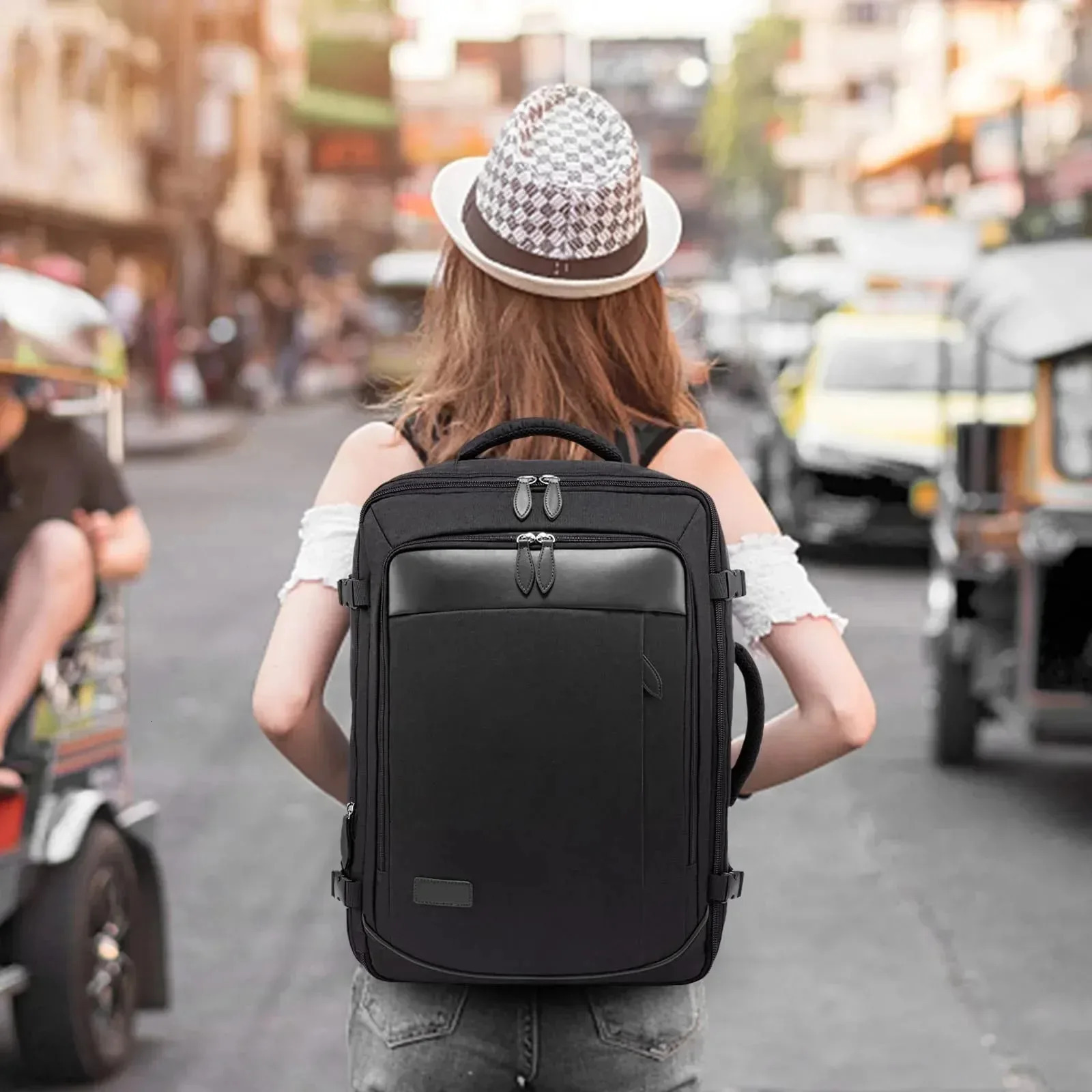 Ship from US 40L Large Capacity Backpack Laptop Expandable Suitcase Waterproof Luggage Travel 250227FBB