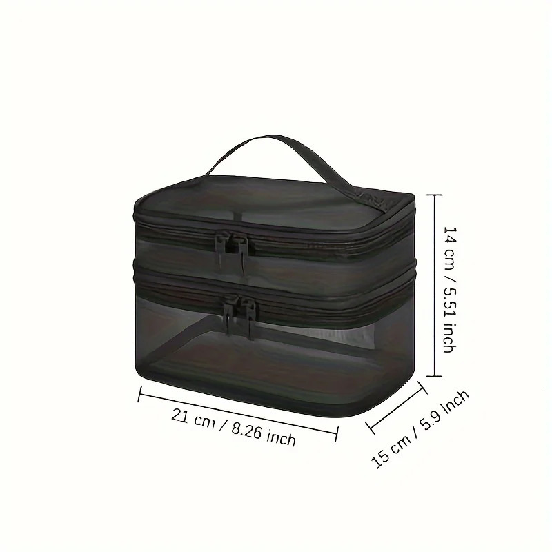 Ship from US Makeup Brush Holder1 Piece Double Layer Mesh BagLarge Capacity Cosmetic BagPortable Travel Bag Pouch T 250227FBB