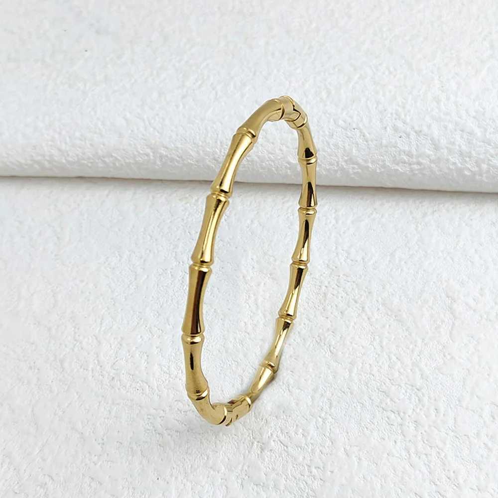 Classic bamboo O-shed buckle stainl steel gold-plated bracelet high-end silver waterproof bracelet for womens jewelry W250227