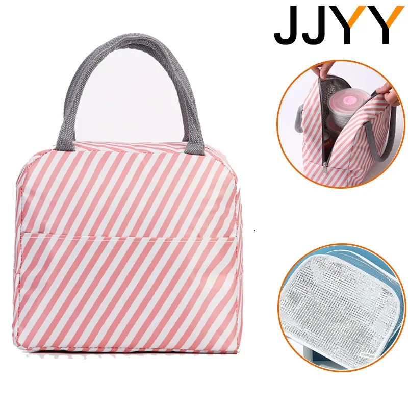 Ship from US Functional Pattern Cooler Lunch Box Portable Insulated Canvas Bag Thermal Food Picnic Bags For Women Kids 250227FBB