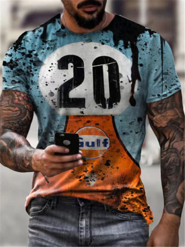 Designer 2025 Round Neck Summer Casual Youth Printed Basic Shirt T-shirt Men's Top