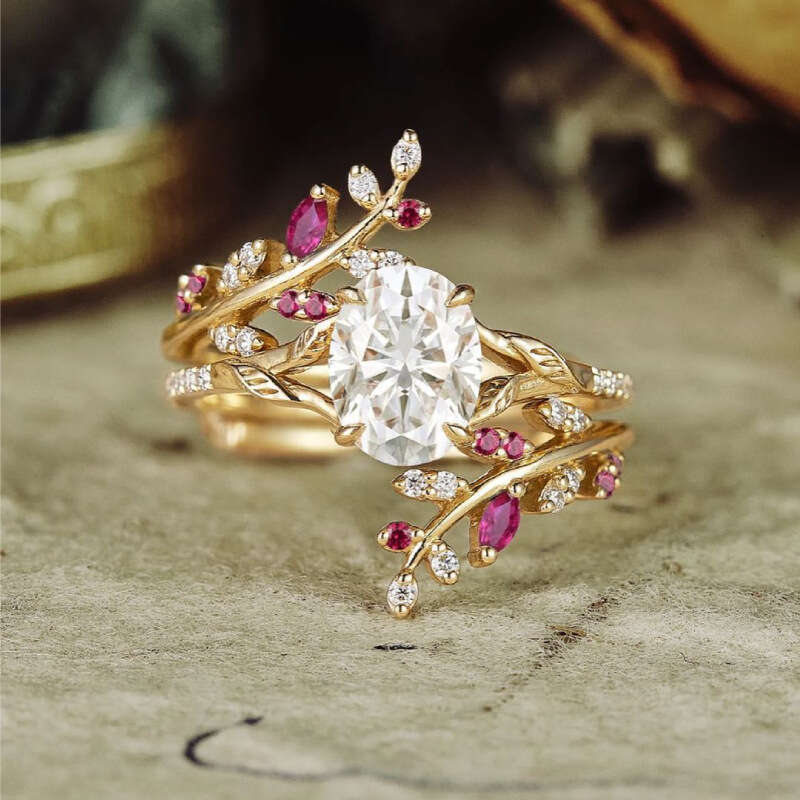 designer ring Copper inlaid colored zircon set, creative design, leaf ring, hot selling wedding ring accessories