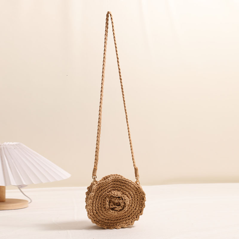 Cute flower crossbody cotton thread internet famous, same round woven bag, vacation style beach bag #swissmilitary