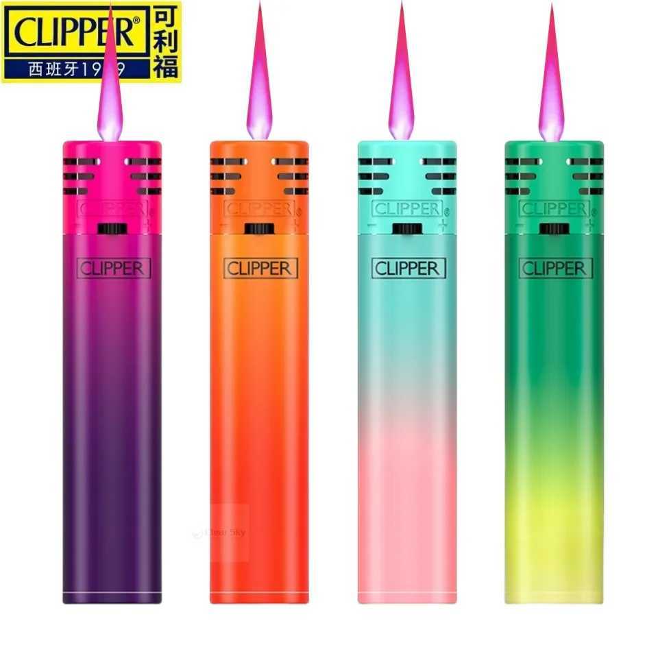Spain Clipper Lighter Windproof Flame Nylon Jet Lighter Butane Gas Torch Lighter Smoking Gift For Men Cigarettes Accessories X250228