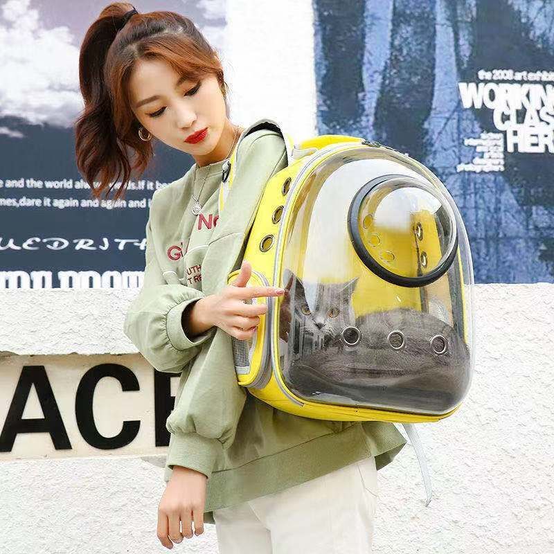 Cat Backpack, Portable Transparent Space Cabin Pet Bag, Outdoor Breathable Backpack