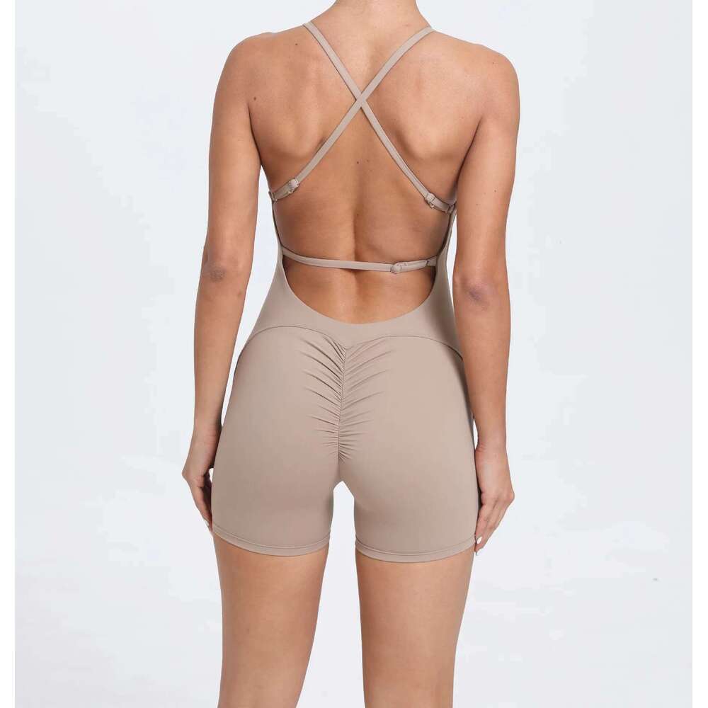 2025 Nylon Pad Bunny Sportwear Fiess Yoga Set Workout Flared Legging One Piece Jumpsuit Pants Exercise Active Wear Bodysuit