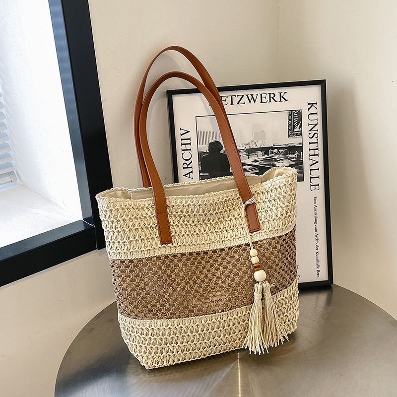 Summer Seaside Leisure Vacation Large Capacity for Women Fashion Straw Tote Simple Handheld Shoulder Bag #swissmilitary