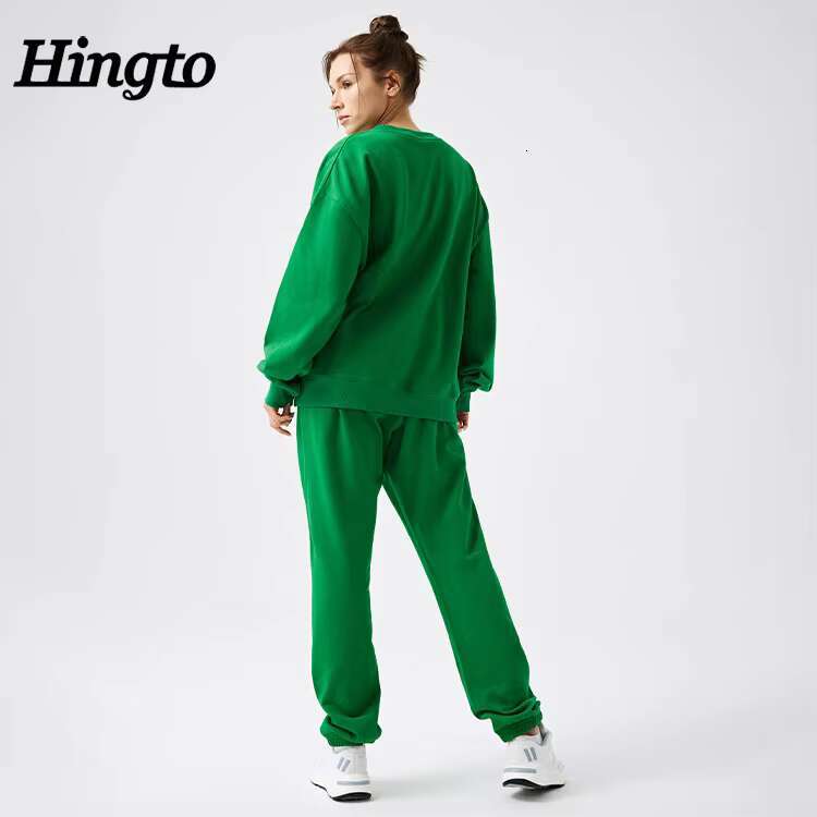Custom Ladies Recycled Hoodies Joggers 2 Piece Set 100% Cotton Sweat Track Suits Jogging Sport Suit Women Tracksuits