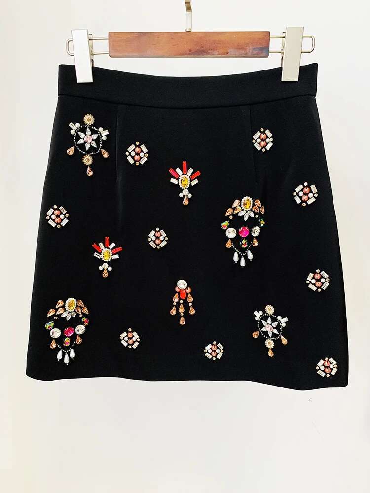HIGH STREET Newest 2024 Designer Runway Suit Women's O-Neck Zip Back Cropped Tops Mini Skirt Set 2Pcs