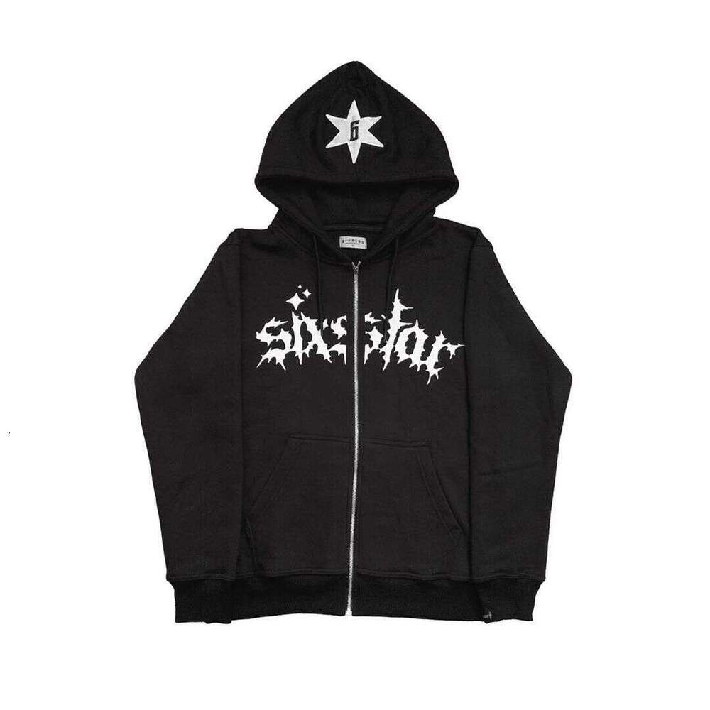 Street trend Y2K Gothic punk hip-hop fashion zipper digital printed couple hoodie