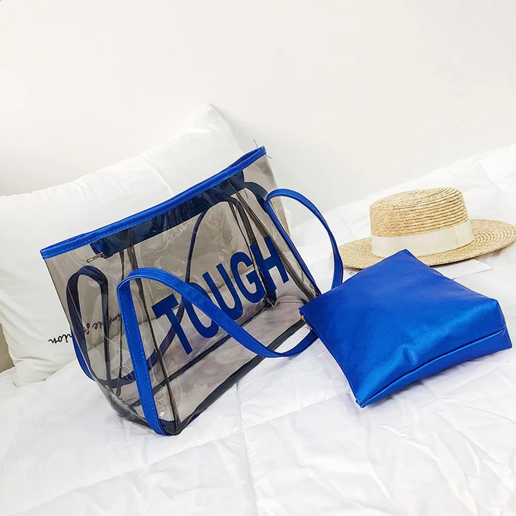 Ship from US Weekend Tote Women Ladies Transparent Crossbody Messenger Handbag Beach Bags 250228FBB