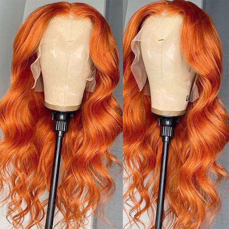 HD Front Lace Wig Wig Real Set Ginger Body Wave Human Hair Lace Wigs