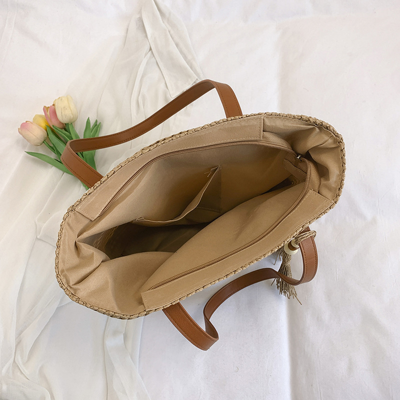 Summer Seaside Leisure Vacation Large Capacity for Women Fashion Straw Tote Simple Handheld Shoulder Bag #swissmilitary