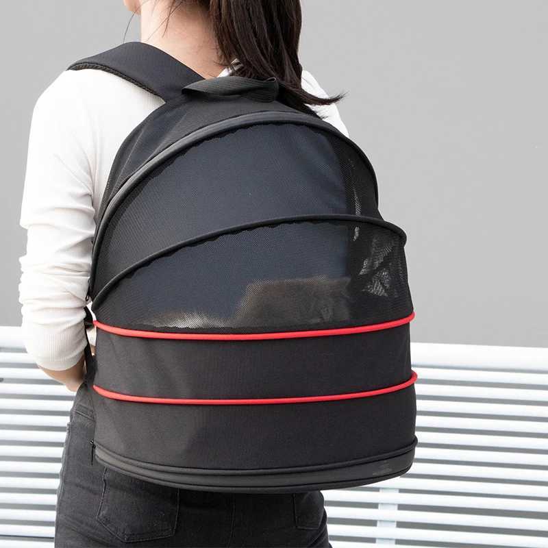 Cat Backpack for Pet Breathable Expandable Cat Carrier Large Capacity Escape Proof Handy Outdoor Travel Pet Carrier Bag Foldable 250205