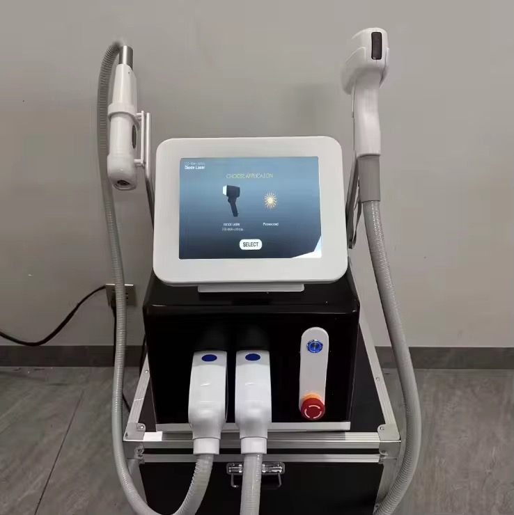 Portable 2 in 1 diode laser machine 4 wavelengths hair removal tattoo removal 3000W diode beauty instrument