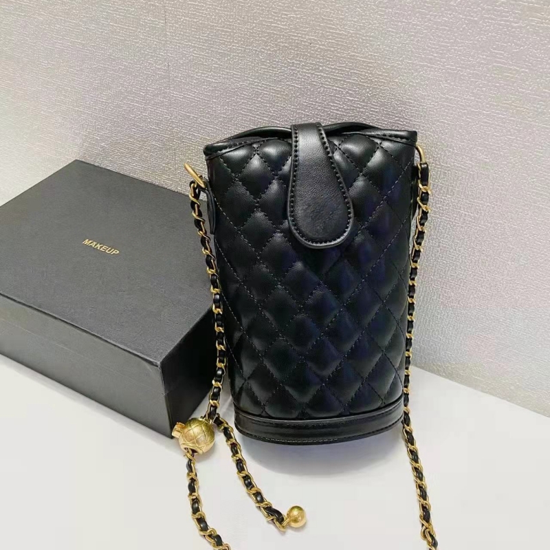 Diamond plaid bucket chain mini crossbody bag Women's Single shoulder makeup bag Mobile phone bag Gift Box Packing VIP gift