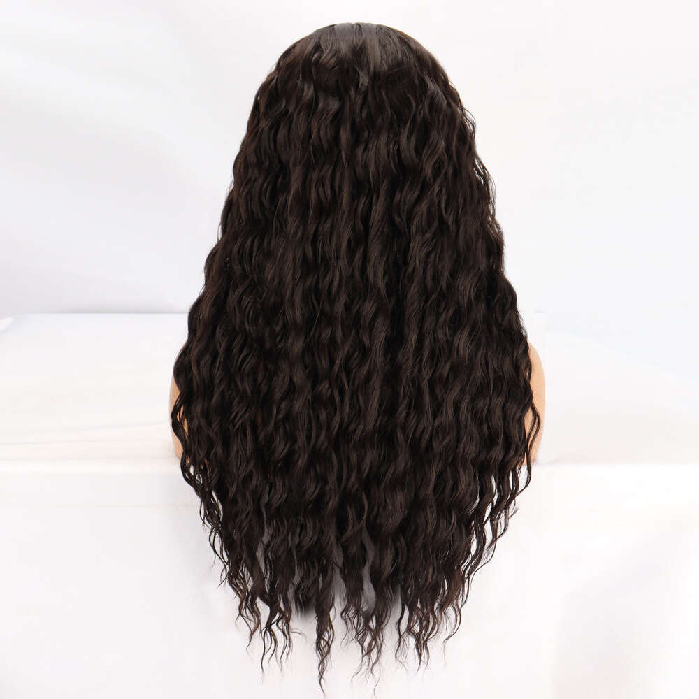 HD Front Lace Wig Front Lace Wig Women S Hand Wrapped Tube Small Curly Hair Synthetic Full Head Cover Lace Wig Gradient Brown