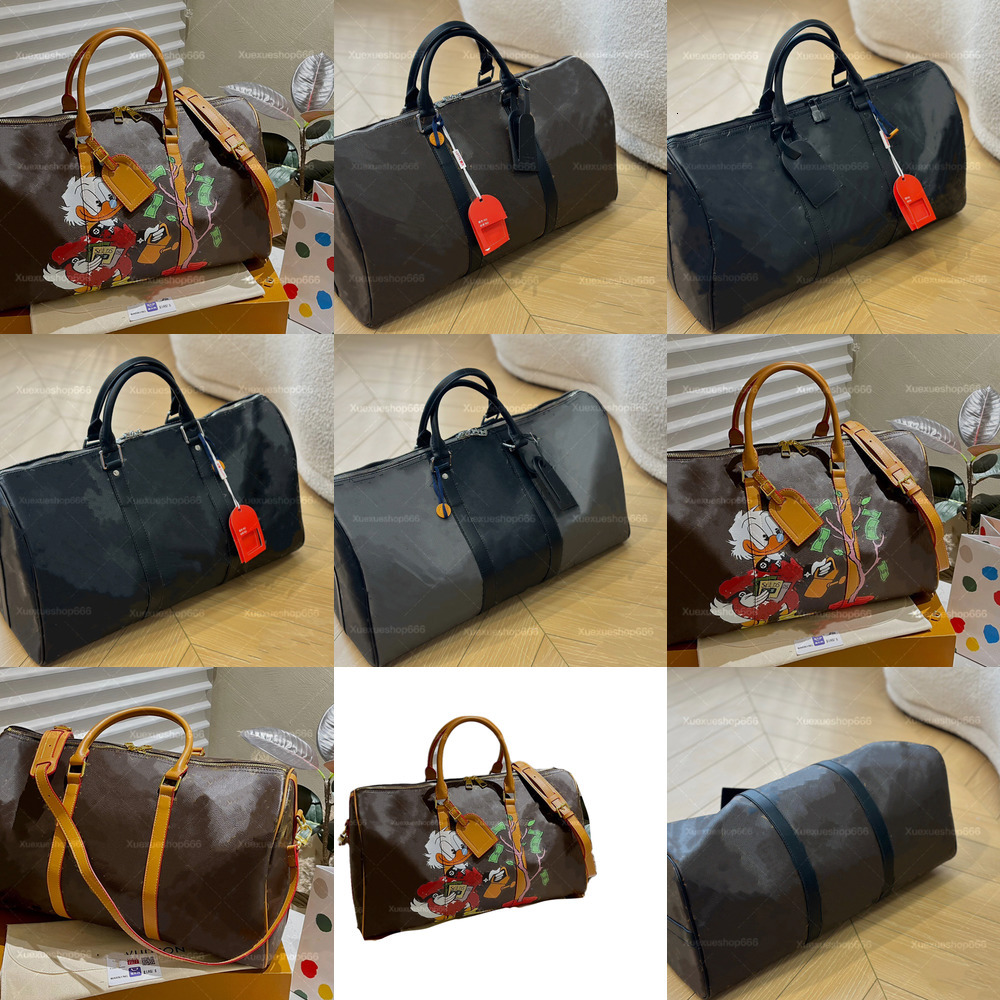 Designer Bags Mens Duffel Bags Brown Letter KEEPALL 40 45 50 Handbags Shoulder Bags Duck Graffiti Storage Luggage Totes Airport Travel Bag Women Gym Bag Fitness Bags