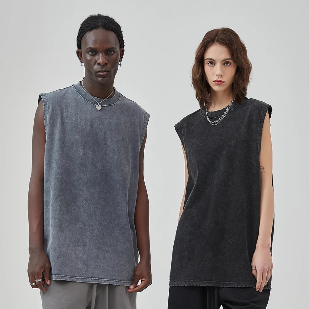 Retro vest mens T-shirt womens punk T-shirt Y2k fugees sleeveless mens clothing gym top hip-hop streetwear gothic clothing 250226