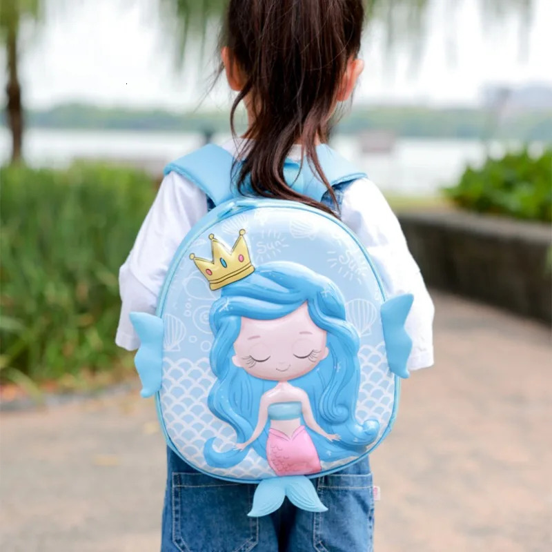 Cartoon Mermaid Backpack Kindergarten Schoolbag EVA Eggshell Childrens School Bag 2-5 Years Old Girls Book Bag Kids Backpack 250227