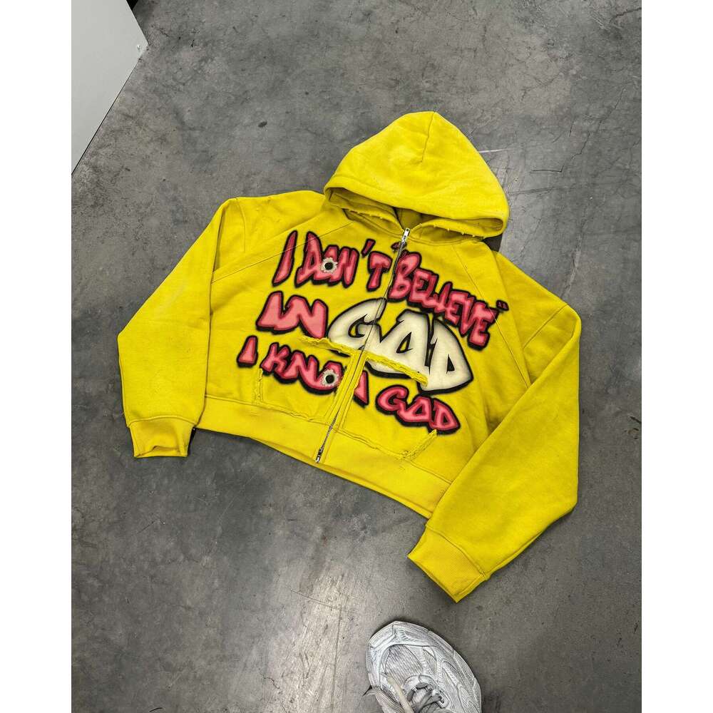 Streetwear unisex winter loose letter printed trendy hoodie