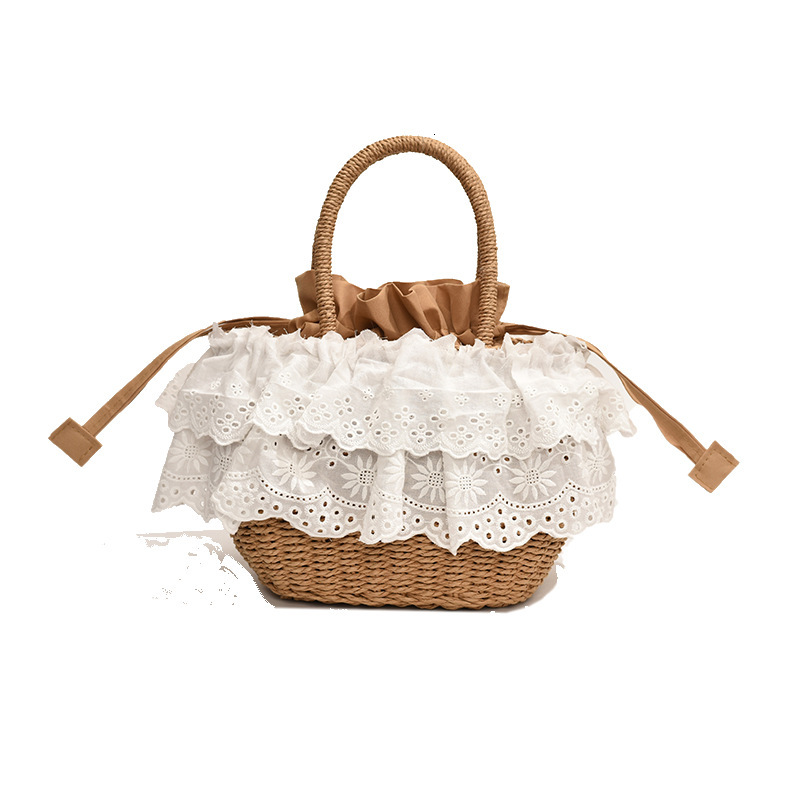 Weaving straw woven for women 2025 new summer versatile single shoulder beach vacation bag, high-end water bucket bag #swissmilitary