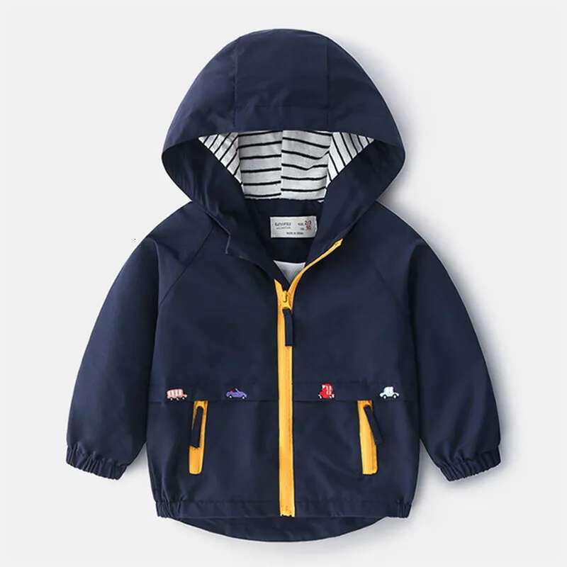 Ddmyshoesvip Boys Spring Autumn Coats Kids Jackets Toddler Hooded Windbreaker With Pocket Children Zipper Outerwear Baby Clothes Years